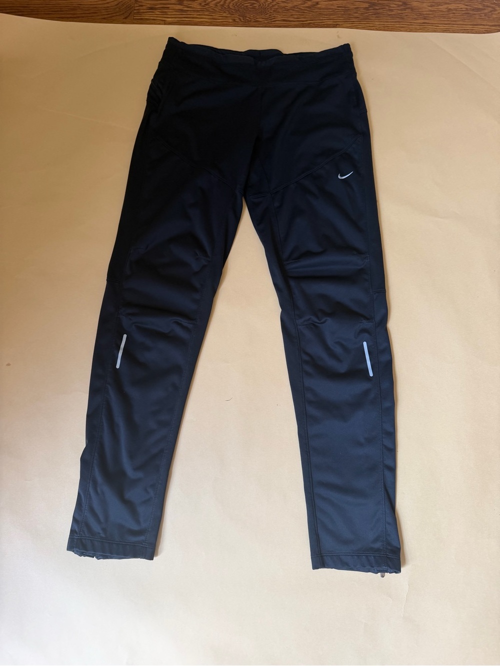 Nike Dri-Fit Women's Running Leggings Ankle Zip Black Size XS